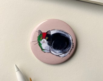 Gatto Pro Palestina spilla Pin illustrata con gatto colore della bandiera palestinese