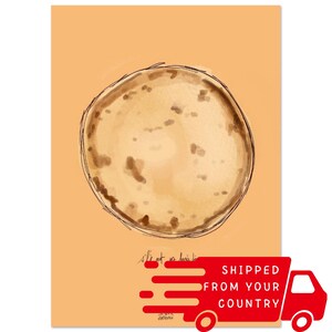 Impressão de pôster Romagna Piadina ilustrada Itália Arte de parede Poesia Riviera Romagnola Impressão em aquarela