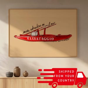 Imprimir Póster Romaña ilustrada Italia Romaña Moscone Riviera Romaña Poesía Romaña roja ilustración