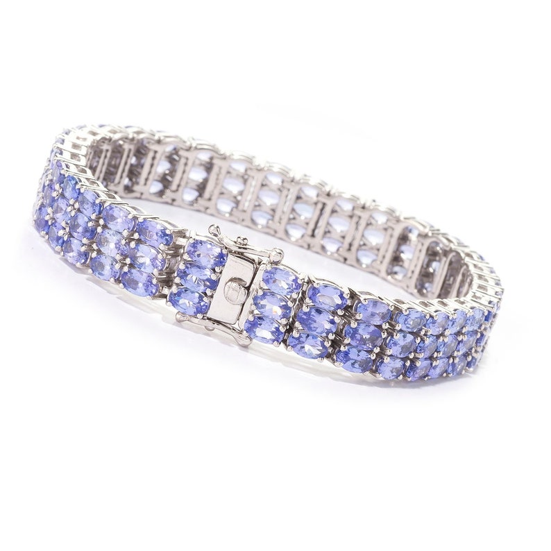 AAA Tanzanite 3Row Tennis Bracelet For WomanTanzanite Etsy
