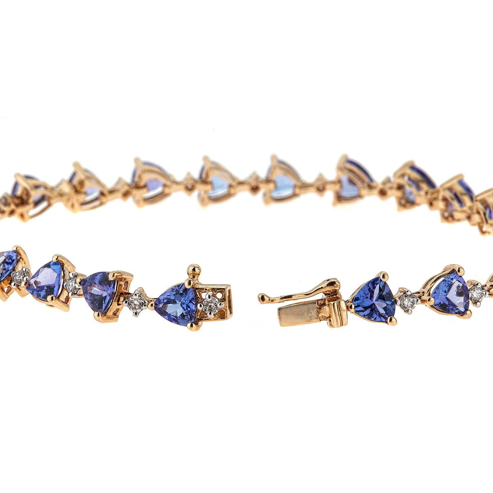 Trillion Cut Natural Tanzanite Tennis Bracelet Tanzanite Etsy