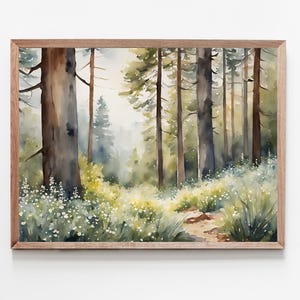 Immagini di sentieri forestali fiori primaverili pittura acquerelli stampe poster decorazioni pasquali paesaggio natura arte moderna