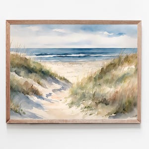 Ocean Painting California Coast Art Print Watercolor Landscape Seaside Home Decor Large Minimalist Wall Art Beach Scene Artwork