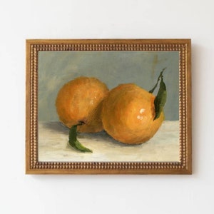 Clementine art prints small oil painting print kitchen wall art still life painting farmhouse wall decor minimalist fruit art prints