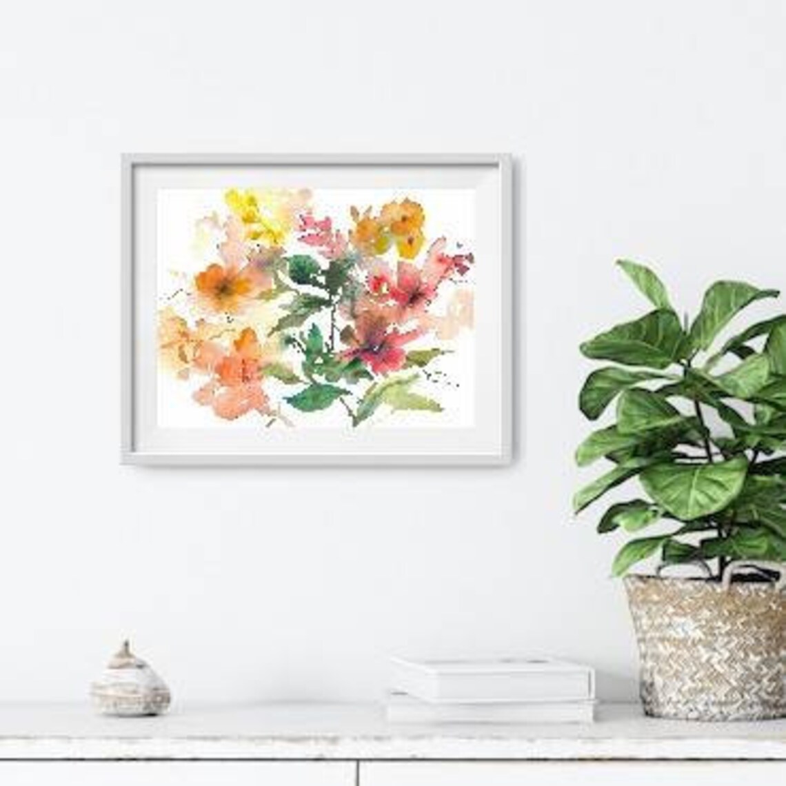 Poster Blumen Aquarellbilder abstrakt Druck Wildblumen | Etsy