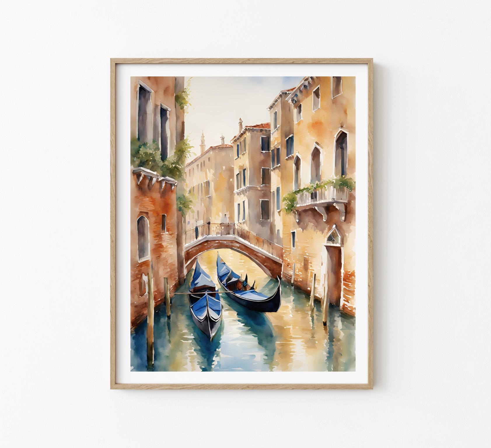 ヴェネツィア写真ヴェネツィア水彩画アートプリント都市風景イタリア