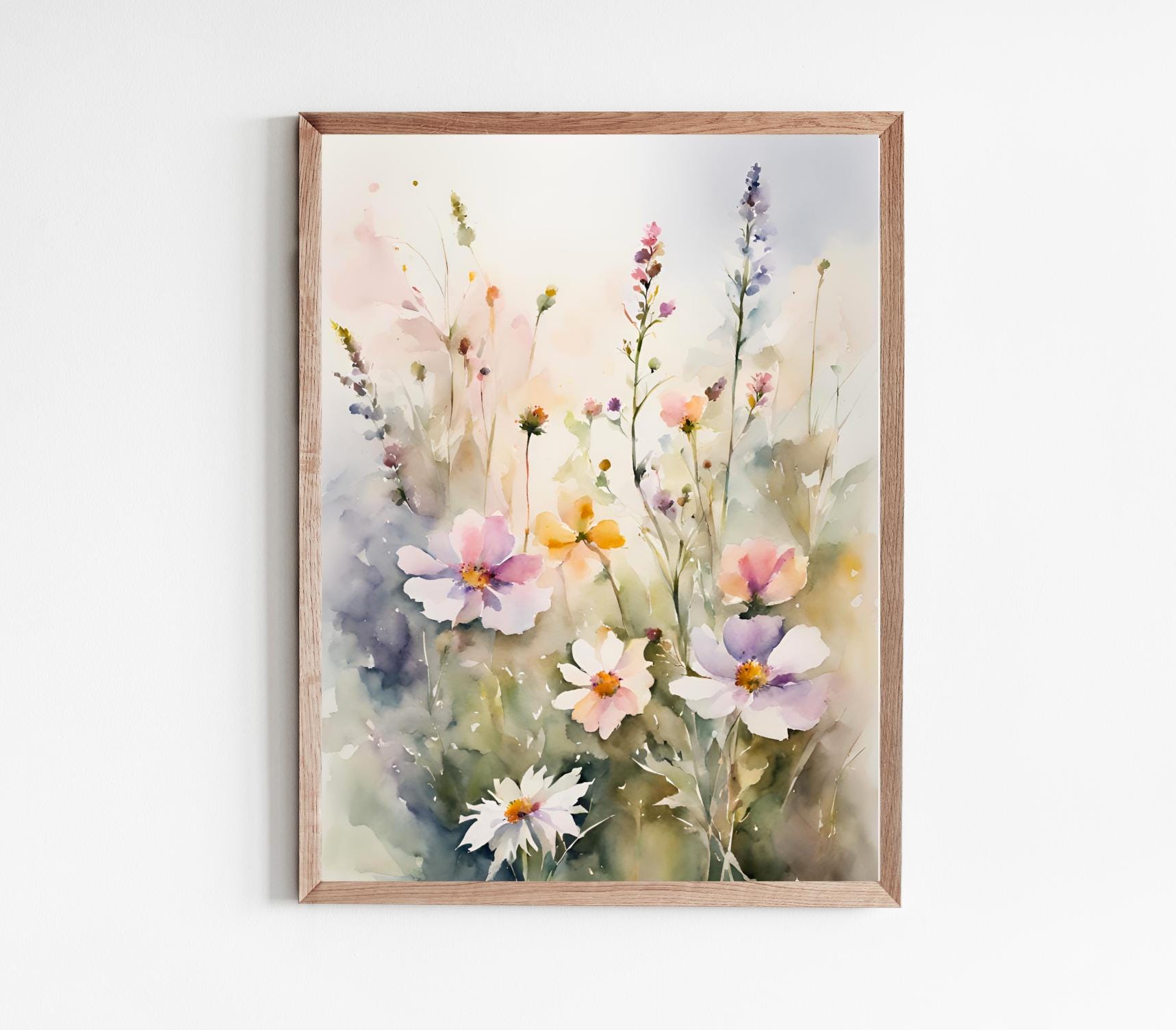 Wildflowers Painting Set Spring Flower Watercolor Art Prints Set of 2 ...
