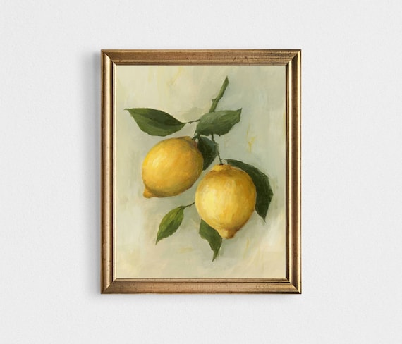 Olio di limone Pittura Stampa Immagini Cucina Albero di limone - Etsy Italia