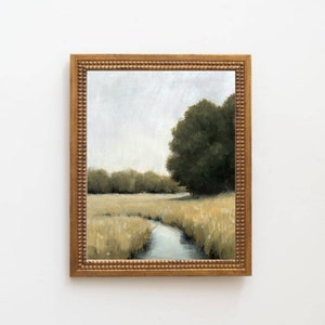Oil painting landscape wheat field art prints oil painting print minimalist wall art beige gray wall art french country art image 7