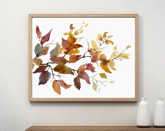 Bauernhaus Herbstkürbis Leinwand-Bild 40x40 Cm – Gerahmter Wanddruck, Orange-Blau-Weiß, Boho-Deko Für Küche Oder Bad