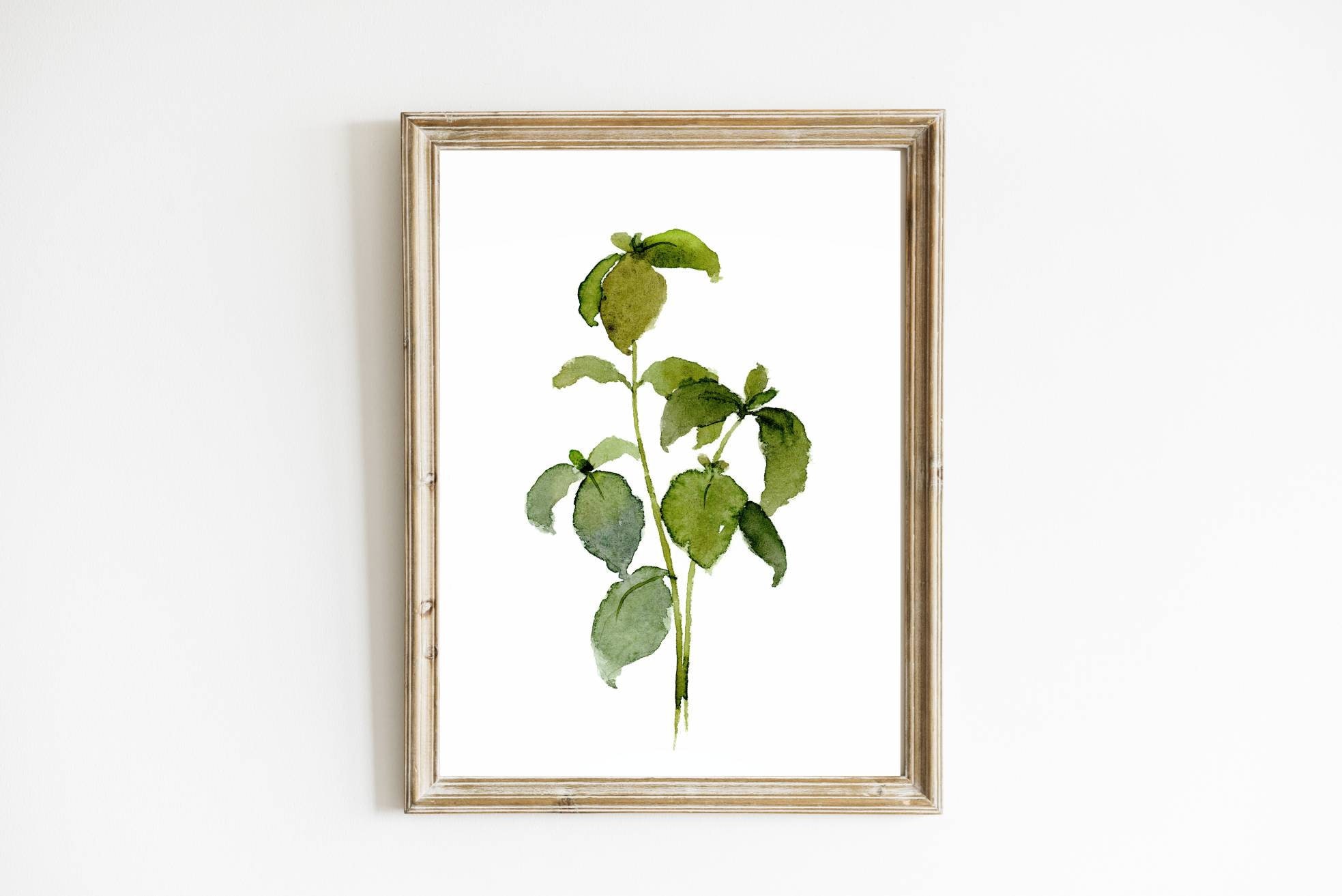 Herbs Print Set of 4 Watercolor Painting Kitchen Wall Art Rosemary ...