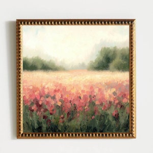 Flores Paisaje Pintura al óleo Arte Impresión en papel o lienzo Flor Pradera Pintura Casa de campo Pared Arte Cuadros Sala de estar Flores silvestres Pintura