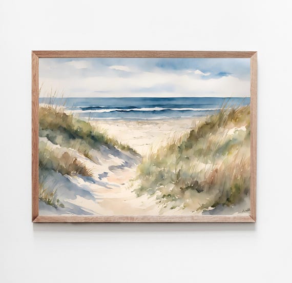 Seelandschaft Bilder Meer Aquarell Malerei Strand Küste Landschaft Poster Aquarellbilder Kunstdruck