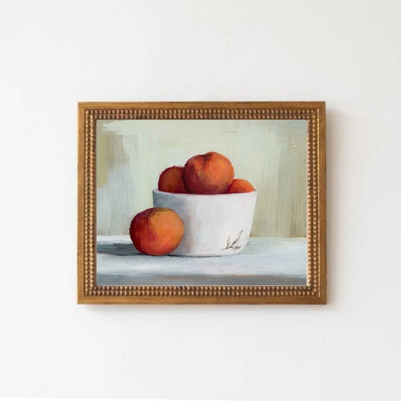 美術品・アンティーク・コレクション 桃の絵 静物画