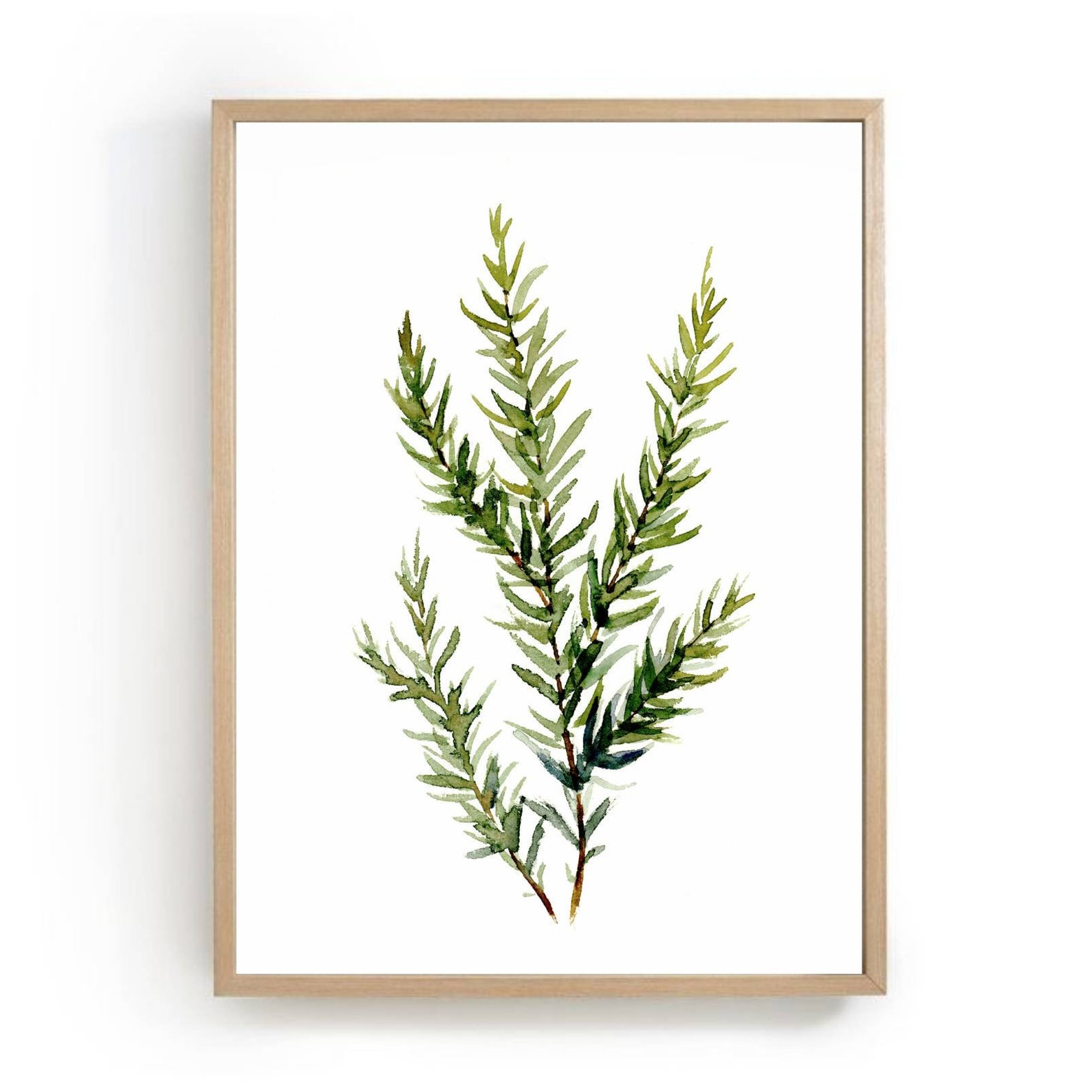 Kitchen Herbs Wall Art Set of 3 Watercolor Painting Rosemary Parsley ...