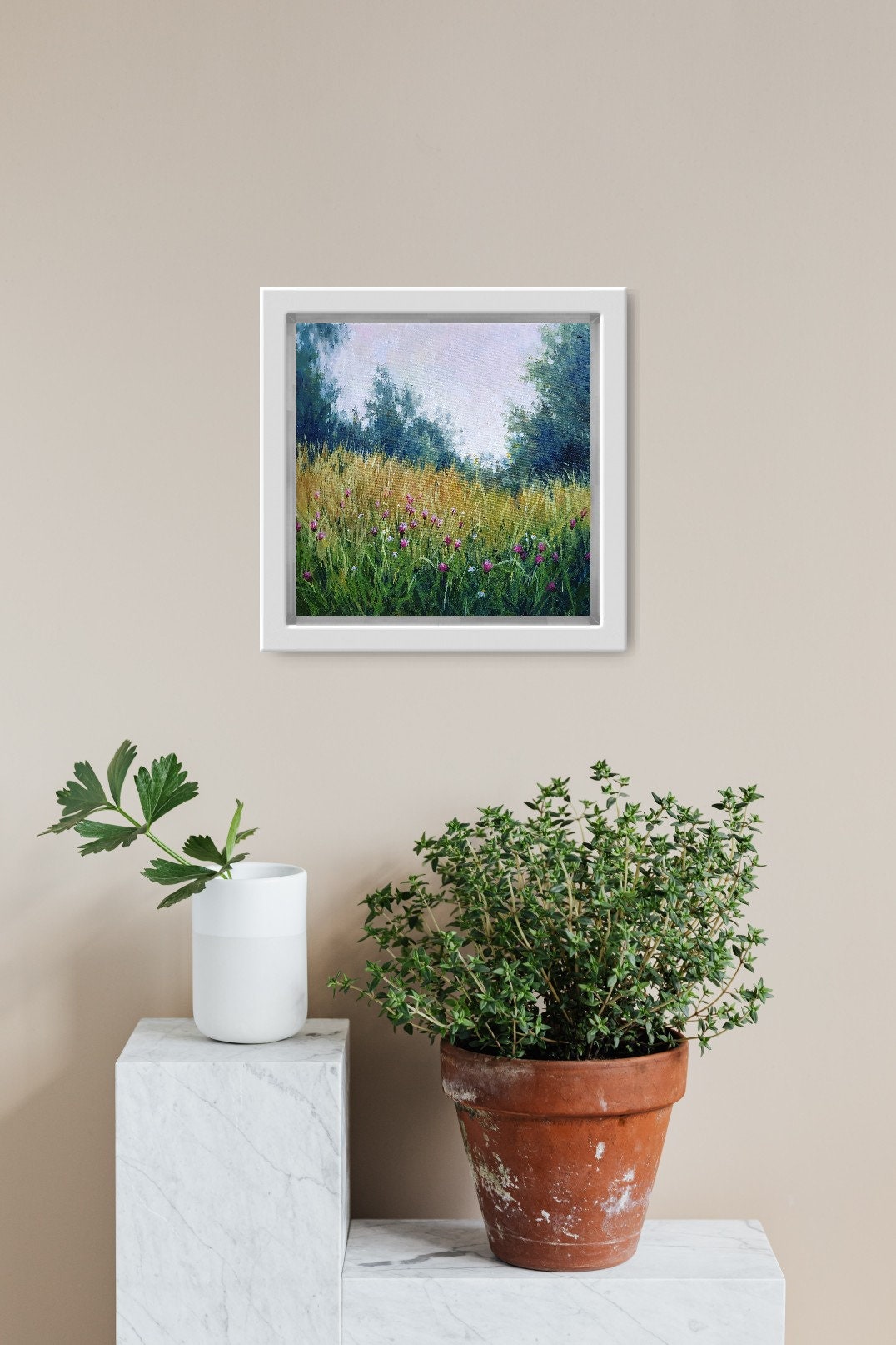 Small canvas landscape 8x8 canvas print wildflowers Etsy
