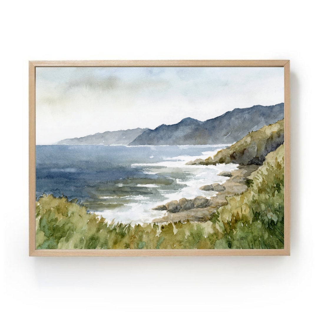 Sea Coast Painting Ireland Coast Wall Art Large Art Print Coastal Home ...