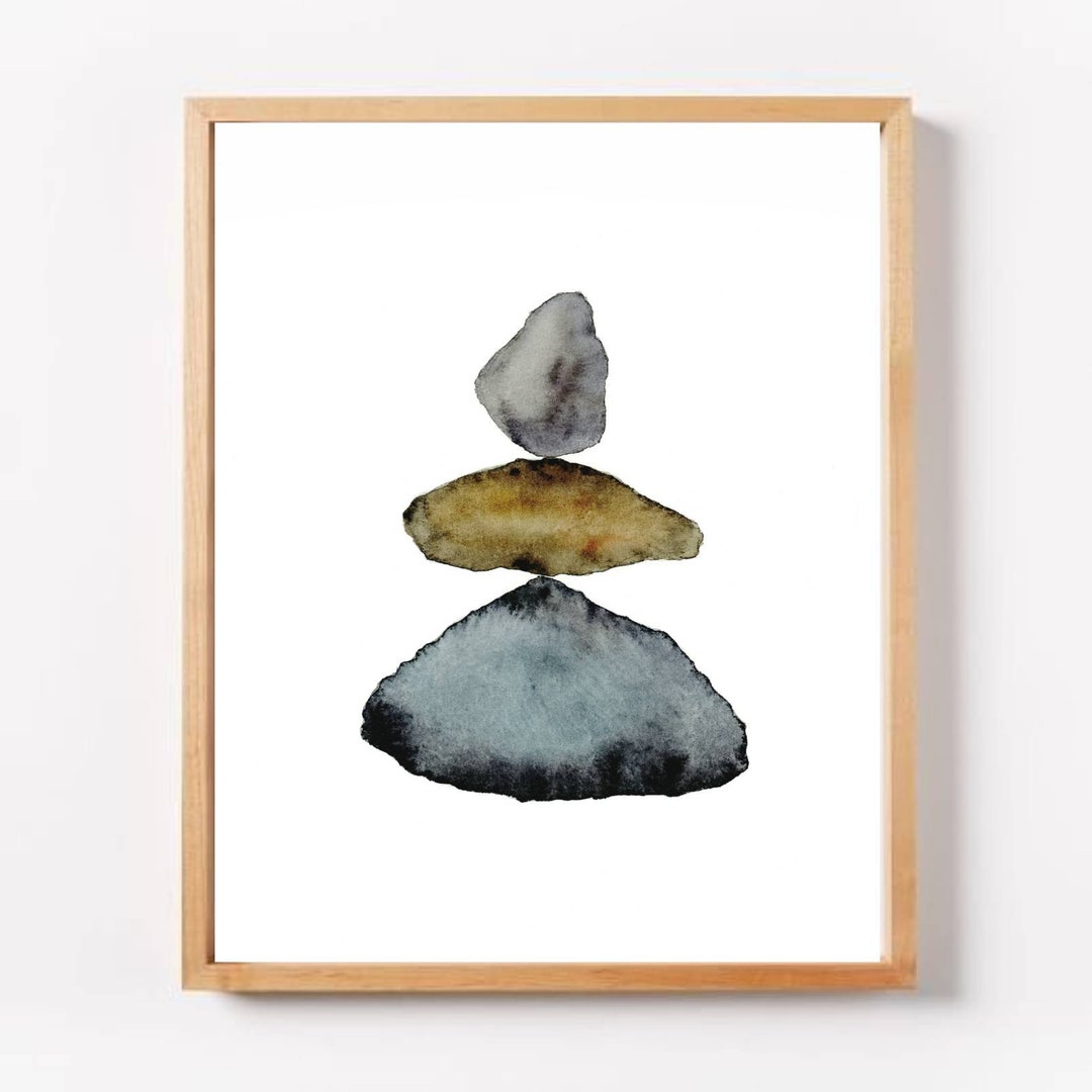 Balancing Stones Art Print Large Minimal Wall Art Rocks Etsy