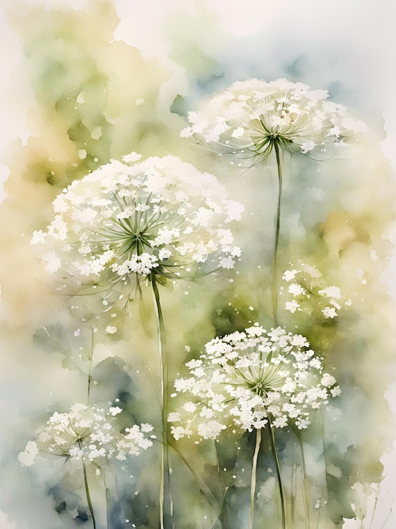 Feldblumen Landschaft Blumen Bilder Aquarell wilde Blumen Malerei abstrakte Landschaft Aquarellbilder Kunstdruck großer Poster
