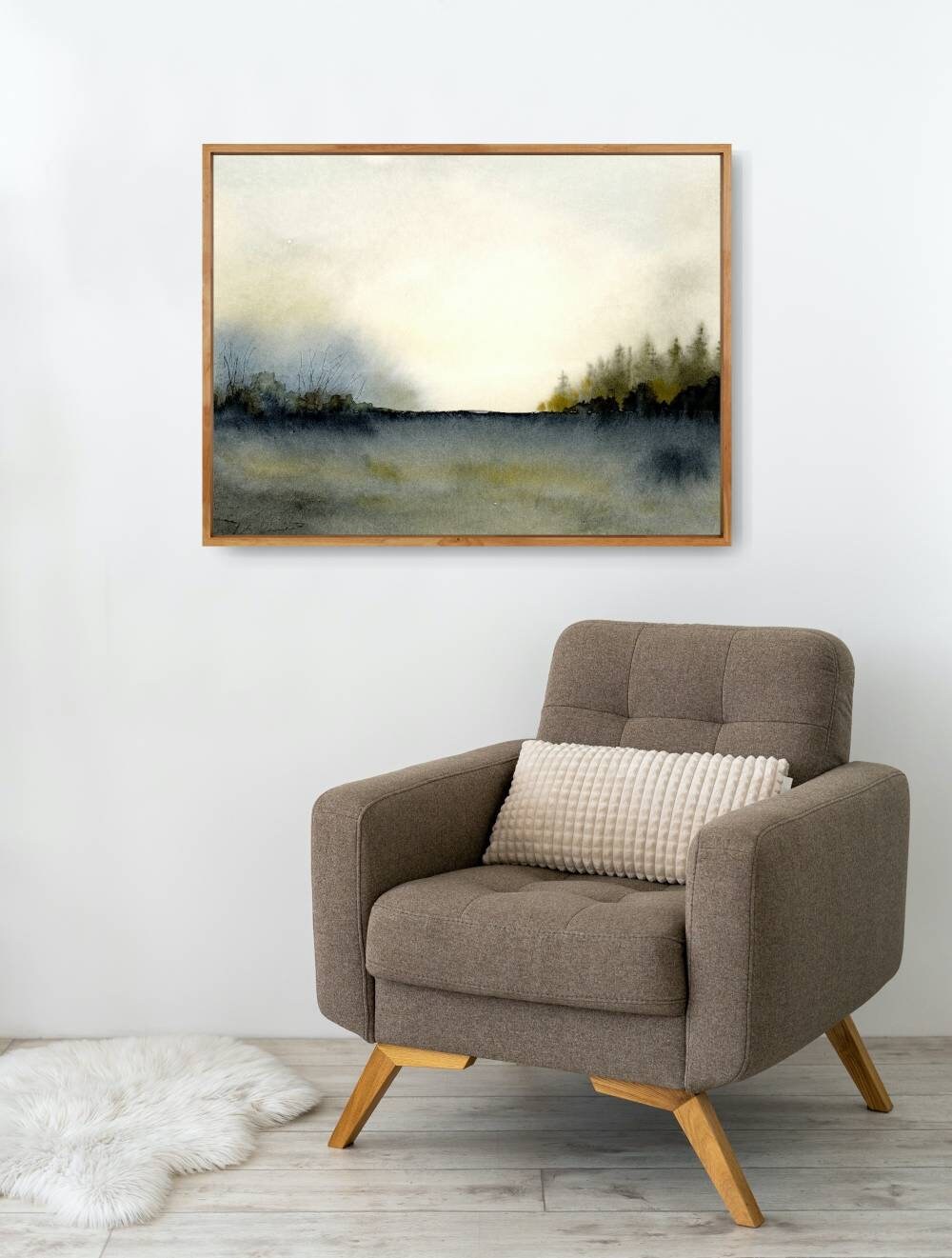 Misty Forest Print Watercolor Pine Tree Wall Art Watercolor | Etsy