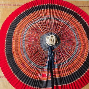 Vintage tribal Hmong hand embroidered pleated skirt