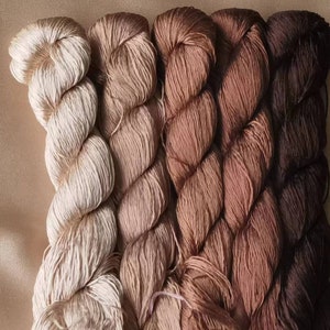 5 Large skeins Chinese pure mulberry silk embroidery thread floss for hand embroidery DIY fringe - Gradient color No. 851-860