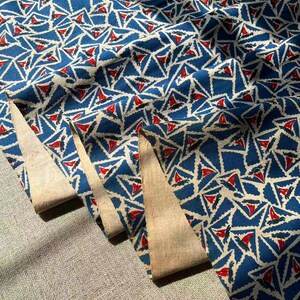Vintage Hand Block Print Fabric, Handwoven Cotton Fabric, 46cm Wide image 3