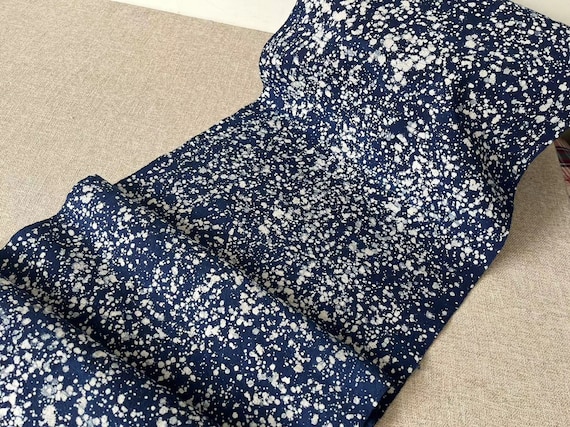 Indigo Batik Fabric: Hmong Miao Wax Resist Dye, Dots Pattern