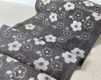 Kakishibu Persimmon Dyed Cotton Fabric: Handwoven Katazome, Wabi Sabi Style