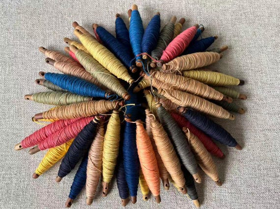 150m Natural Plant-Dyed Sashiko Thread: Hand-Dyed, 100% Cotton, Embroidery Yarn No.3