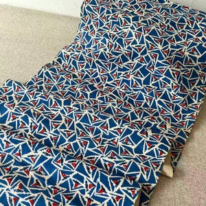 Vintage Hand Block Print Fabric, Handwoven Cotton Fabric, 46cm Wide image 1