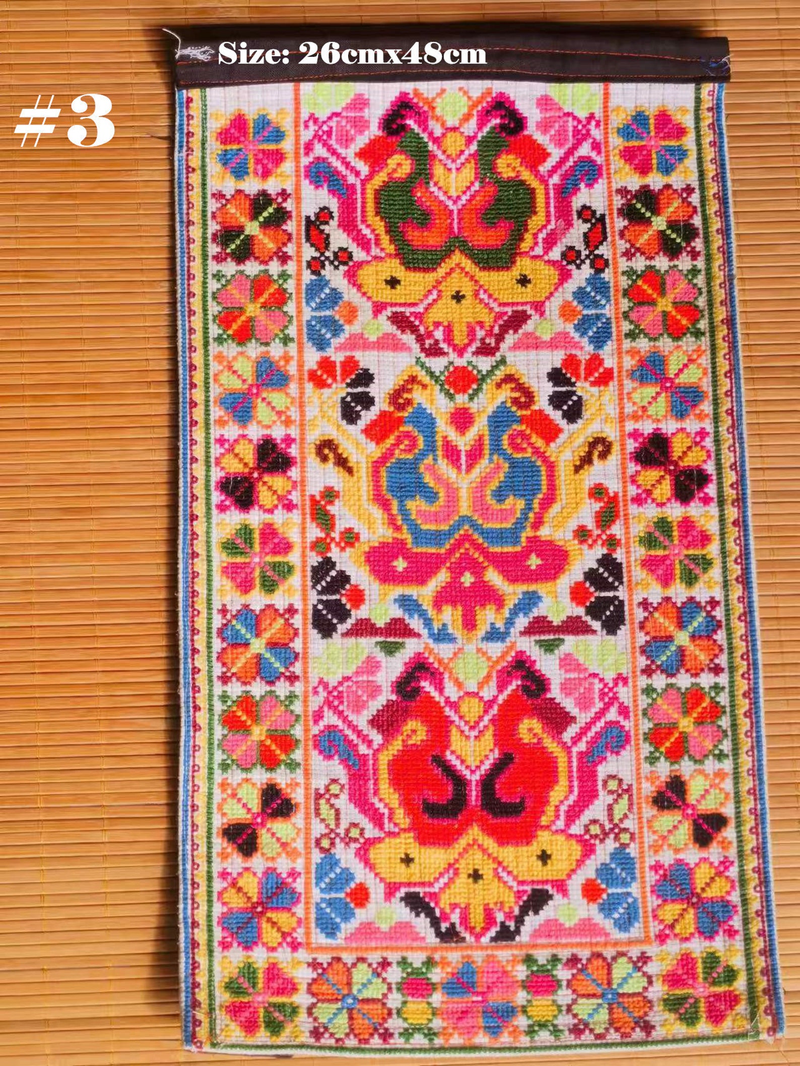 Hmong Rug Hmong Vintage Hand Embroidered Panels - Tribal Art - Cross Stitch ...