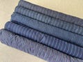 Vintage Handwoven Indigo Stripe Cotton Fabric: Sashiko Crafting Material product logo