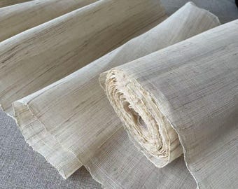 Handwoven Ramie Fabric: Unbleached Natural Fiber, 60cm Width