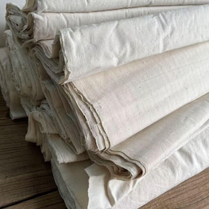 Chinese vintage handwoven cotton fabric - 14inches in width - natural fiber fabric - perfect for dyeing