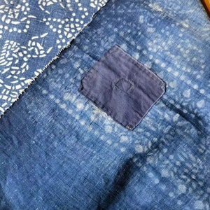 Vintage Chinese indigo batik cotton woven fabric paste resist katazome indigo plant natural dyed 38cm x 168cm in size image 3