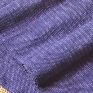 Vintage Handgewebter Baumwollstoff: Navy Blau Streifen Sashiko Crafting - Meterware