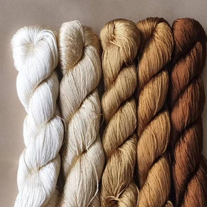 5 Large skeins Chinese pure mulberry silk embroidery thread floss for hand embroidery DIY fringe - Gradient color No. 608-618