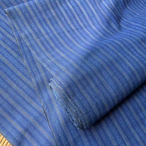 Vintage Indigo Blau Streifen Baumwollstoff: Handgewebte Sashiko Crafting - Meterware