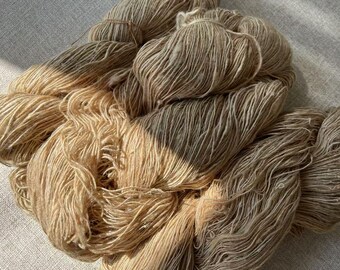 Natural Tussah Silk Handspun Yarn - nature fiber weaving threads - price for 100g yarn