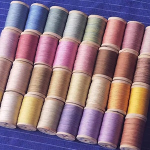 Botanical dyed lace yarn size 80 on wooden spool - cotton crochet - Tatting - Knitting thread - high twisted - 10g(0.35oz) - 196yds(180m)