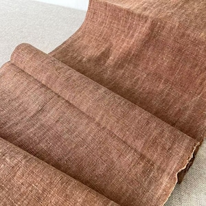 Kakishibu Persimmon Dyed Handwoven Cotton Fabric - Wabi Sabi Style (42cm width, per half meter)