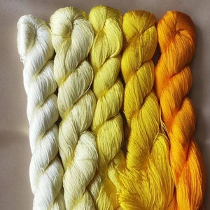 5 Large skeins Chinese pure mulberry silk embroidery thread floss for hand embroidery DIY fringe - Gradient color No. 176-185