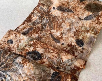 Tela de algodón tejida a mano: Estampado ecológico, teñido anudado Shibori botánico