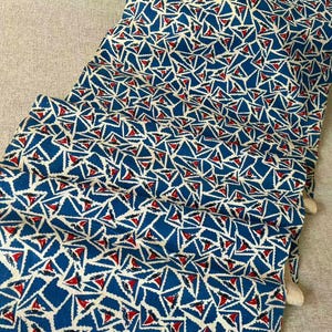 Vintage Hand Block Print Fabric, Handwoven Cotton Fabric, 46cm Wide image 2