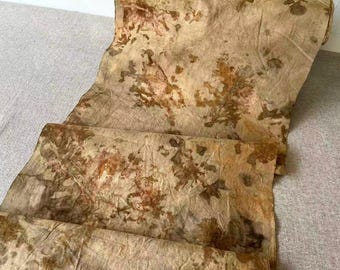 Tela botánica teñida a mano: Shibori Tie Dye, tejido de algodón, 48 cm de ancho