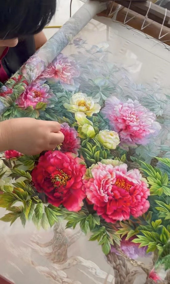 パーソナライズされた手刺繍 - 中国のシルク刺繍 - ペットの記念品