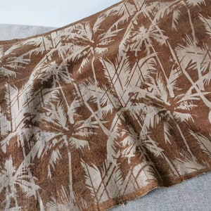 Kakishibu Fabric: Handwoven Cotton with Katazome Palm Print