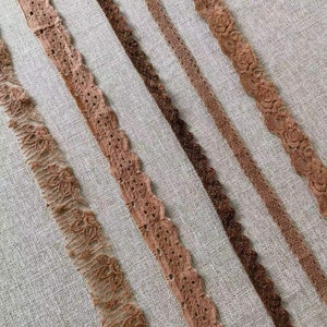 5pcs Plant dyed ribbon embellishment lace trim for journal slow stitching image 7