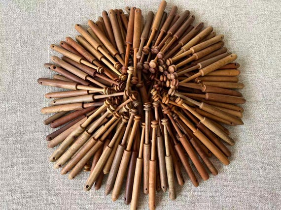 Vintage Wooden Spools Bobbins, Hom Decor, Thread Dowel Pins, Threads Storage